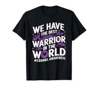 Crohns Awareness Ruban violet avec inscription Best Warrior On The World T-Shirt