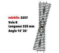 Croisement voie K longueur 225 mm Voie K - MARKLIN 2257 - HO 1/87