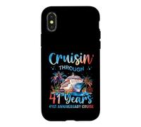 Croisière à Travers Les 41 Ans d'un Voyage en Couple pour Le 41e Anniversaire Coque pour iPhone X/XS