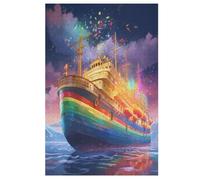 croisière Arc-en-Ciel - Puzzle en Bois Adulte 1000 P - Challenge Puzzles - Adultes Et Enfants À Partir De 12 Ans （78×53cm）