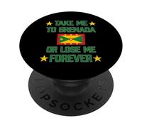 Croisière avec Drapeau des Caraïbes Take Me to Grenada Or Lose Me Forever PopSockets PopGrip Adhésif