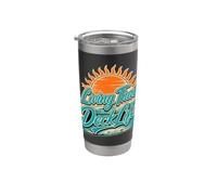Croisière Living That Deck Life, coucher de soleil rétro Gobelet isotherme en acier inoxydable double paroi