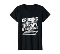 Croisière Parce Que la thérapie coûte Cher T-Shirt Graphique avec Valeur, Femme, Noir, M