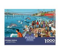 Croisière sur Le détroit du Bosphore à Istanbul Puzzle en Bois Imperméable DIY Puzzles De 1000 Pièces pour Adultes Impossible Jeux De Stimulants