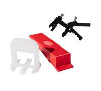 Croisillon à cale autonivelant CLIP-IT - Kit 1.5 mm - 125 croisillons + 125 cales + 1 pince à niveler - Système de nivellement de carrelage - FLAT-PRO