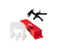 Croisillon à cale autonivelant CLIP-IT - Starter kit 2 mm - 125 croisillons + 125 cales + 1 pince à niveler - Système de nivellement de carrelage - FLAT-PRO