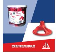 Croisillons auto-nivelants - 100 écrous JD Système - Réutilisables - Pour carrelage - 1mm à 3mm