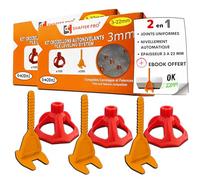 Croisillons carrelage autonivelant 3 mm | 400 clips + 200 cadrans réutilisables | 3-22 mm I Shaffer pro | compatible 20mm I système nivellement à visser | aide la pose de carreaux pour pose Sols/murs