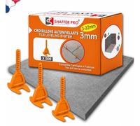 Croisillons carrelage autonivelant 3 mm I SHAFFER PRO I Compatible 20mm | Croisillons Autonivelants 3mm | 500 Clips | Carreaux 3-22mm | SHAFFER PRO | Système de Nivellement à Visser | Pose Sol/Mur