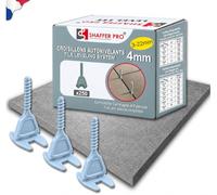 Croisillons carrelage autonivelant 4mm I SHAFFER PRO I Comptatible 20mm | 250 clips autonivelants 4 mm | Carreaux 3-22 mm | SHAFFER PRO | À visser | Sols et murs