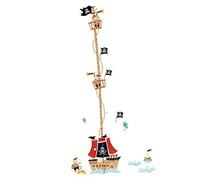 Croissance Hauteur Toise Nouveau Dessin Animé Pirate Navire Hauteur Règle Stickers Muraux Pour Enfants Chambres Garçons Croissance Graphique Conception
