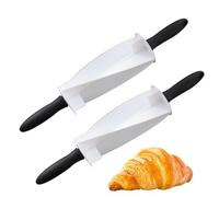 Croissant croissant in acciaio inossidabile da 2 pcs, tovagliolo di pasticceria rullo irregolare con pasta per impasto in legno strumenti da forno fai -da -te
