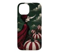Croissant de Lune au-Dessus de citrouilles rayées Coque pour iPhone 14