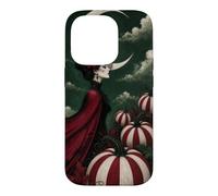 Croissant de Lune au-Dessus de citrouilles rayées Coque pour iPhone 14 Pro
