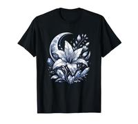 Croissant de Lune céleste avec Fleur de lys en Cristal T-Shirt