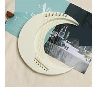 Croissant de lune Lyre harpe 7 cordes Portable Lyra Piano Mini Instrument musique à avec Instructions clé réglage pour adultes/débutants