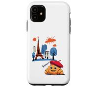 Croissant enfant Paris France avec béret Hello in French Tower Coque pour iPhone 11
