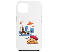 Croissant enfant Paris France avec béret Hello in French Tower Coque pour iPhone 13
