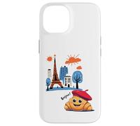 Croissant enfant Paris France avec béret Hello in French Tower Coque pour iPhone 14
