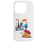 Croissant enfant Paris France avec béret Hello in French Tower Coque pour iPhone 14 Pro