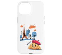 Croissant enfant Paris France avec béret Hello in French Tower Coque pour iPhone 15
