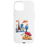 Croissant enfant Paris France avec béret Hello in French Tower Coque pour iPhone 15 Plus