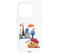 Croissant enfant Paris France avec béret Hello in French Tower Coque pour iPhone 15 Pro