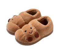 Croissant Fuzzy Slippers for Women, Cartoon Croissant Slippers, Open Back/Closed Back, Cute House Shoes Aesthetic Soft Warm Non-Slip Indoor Fluffy (B,38)