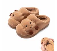 Croissant Slipper For Women Men,Cartoon Plush Warm House Slipper,Non-Slip Indoor Fluffy Slides (36/37, Adulte, Femme, Taille unique, Alpha/lettres, Système Taille Chaussures EU, Moyen)