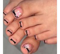Croit Carré Fake Oneniails Flower Press On Toe Nails Acryliques Faux Orteils Nails Artificiels Couvre-couvertures Presse Sur Les Ongles Pour Les Femmes