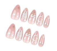 Croit D'amande Presse Sur Des Clous 24pcs Nouvel Faux Ongles En 12 Tailles Faux Ongles Brillants Stick Acrylique Sur Les Ongles Pour Femmes Glues Acryliques Sur L'ongle Pour Les Femmes Claires