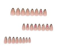 Croit D'amande Presse Sur Les Ongles Faux Fleurs Fleuris Français En Acrylique Set Décoration À La Mode Pour Femmes Faciles Appliquer Des Ongles Enveloppements