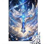 Croix Ailes Diamant Puzzle, 1000 Pièces Jeu D'intérieur Adulte | 52x38cm Amateurs D'art, Cadeau D'anniversaire, Carton, Apaisement De L'humeur, Ajustement Serré