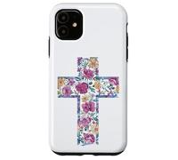 Croix Aquarelle Florale Bible catholique Coque pour iPhone 11