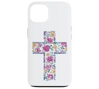 Croix Aquarelle Florale Bible catholique Coque pour iPhone 13