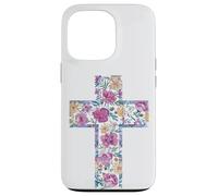 Croix Aquarelle Florale Bible catholique Coque pour iPhone 13 Pro