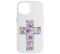 Croix Aquarelle Florale Bible catholique Coque pour iPhone 14