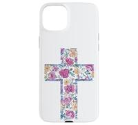 Croix Aquarelle Florale Bible catholique Coque pour iPhone 15 Plus