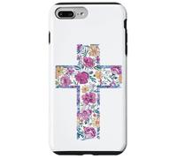 Croix Aquarelle Florale Bible catholique Coque pour iPhone 7 Plus/8 Plus