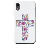 Croix Aquarelle Florale Bible catholique Coque pour iPhone XR