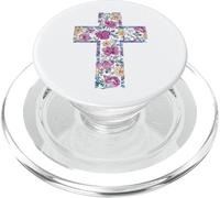 Croix Aquarelle Florale Bible catholique PopSockets PopGrip pour MagSafe