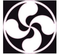 Croix basque Lauburu rond autocollant sticker adhésif Pays Basque logo3 (Blanc, 40 cm)