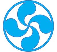 Croix basque Lauburu rond autocollant sticker adhésif Pays Basque logo3 (Bleu, 4 cm)