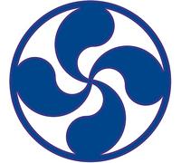 Croix basque Lauburu rond autocollant sticker adhésif Pays Basque logo3 (Bleu foncé, 8 cm)