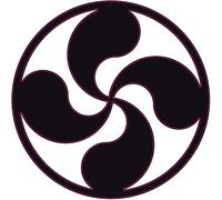 Croix basque Lauburu rond autocollant sticker adhésif Pays Basque logo3 (Noir, 25 cm)