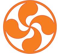 Croix basque Lauburu rond autocollant sticker adhésif Pays Basque logo3 (Orange, 4 cm)