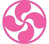 Croix basque Lauburu rond autocollant sticker adhésif Pays Basque logo3 (Rose, 12 cm)