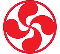Croix basque Lauburu rond autocollant sticker adhésif Pays Basque logo3 (Rouge, 40 cm)