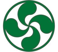 Croix basque Lauburu rond autocollant sticker adhésif Pays Basque logo3 (Vert foncé, 8 cm)