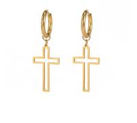 Croix Boucles D’oreilles Femmes Hommes En Acier Inoxydable Créole Boucle D’oreille Jésus Crucifix Chrétien Religieux